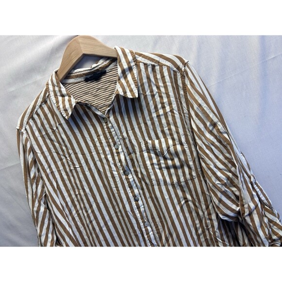 JANE AND DELANCEY Womens Button Back Tunic Blouse Shirt Top Plus Size 3X Brown - Picture 1 of 8